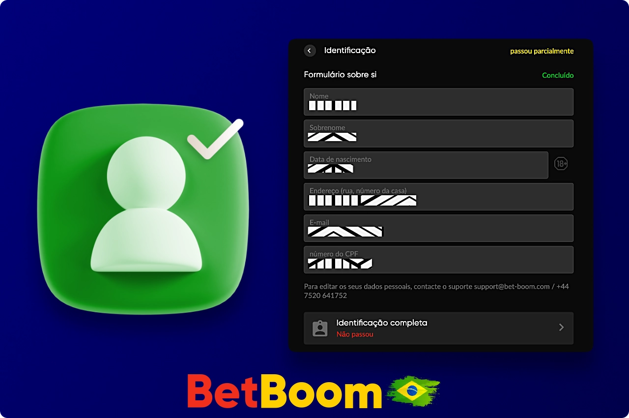 Para poder sacar dinheiro do Betboom, um usuário do Brasil precisa verificar sua conta