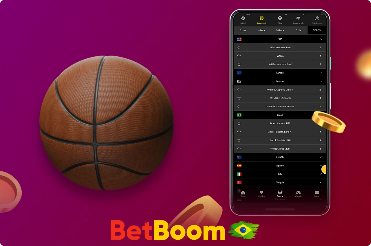 O Betboom tem uma grande variedade de linhas de apostas de basquete disponíveis no Betboom