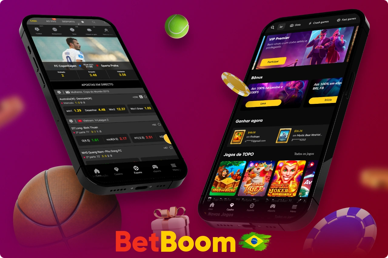Baixe o aplicativo gratuito BetBoom para Android e iOS no site oficial da plataforma