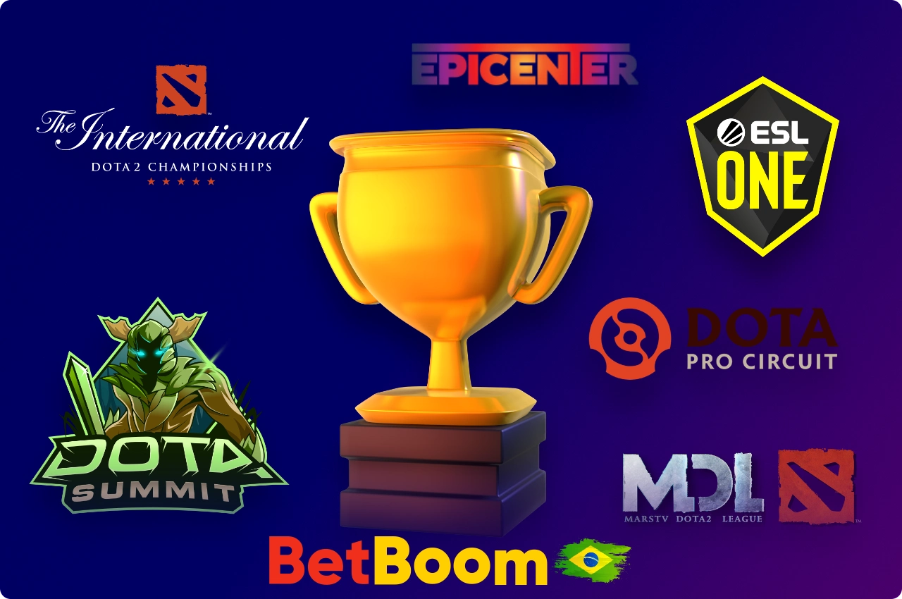No Betboom, os usuários podem apostar em partidas individuais de Dota 2, bem como em torneios populares