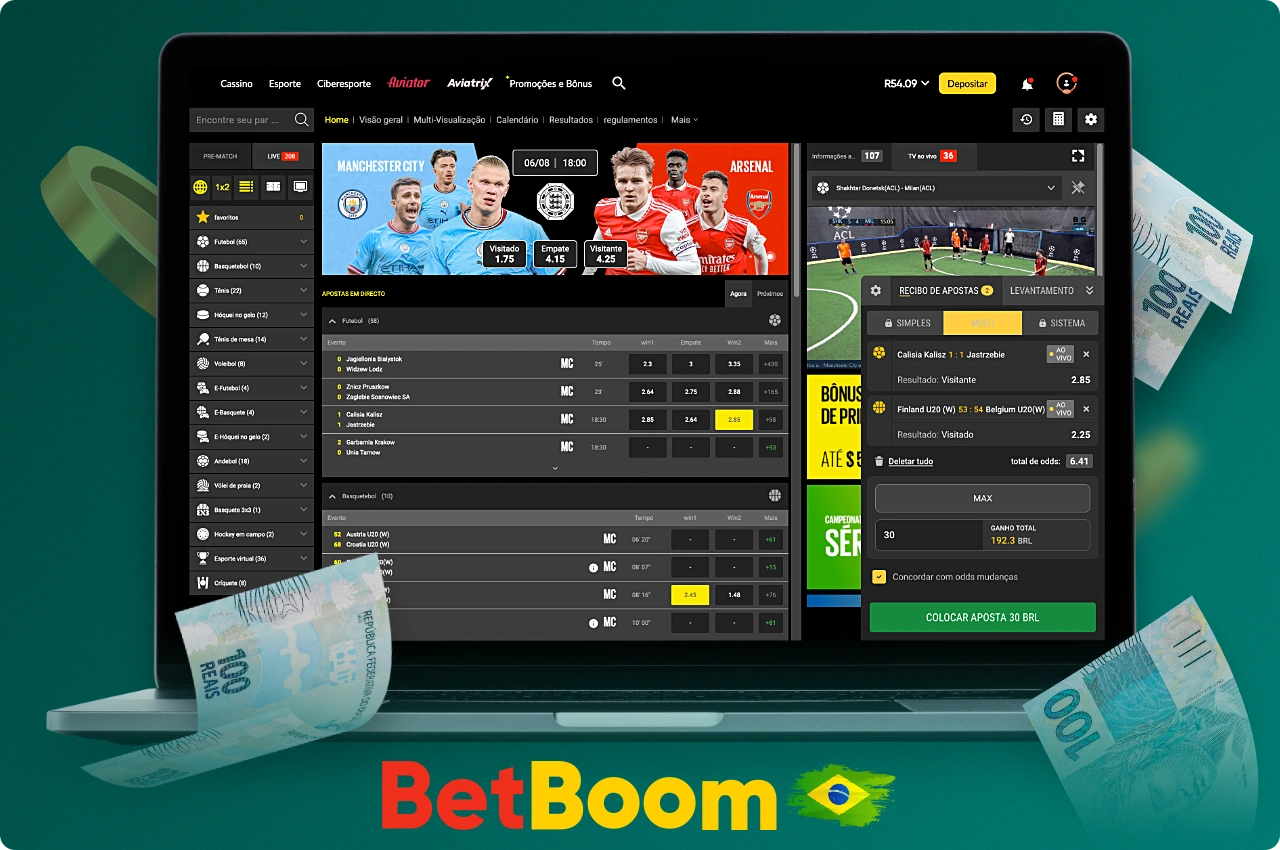 Há várias opções de apostas esportivas disponíveis na plataforma BetBoom