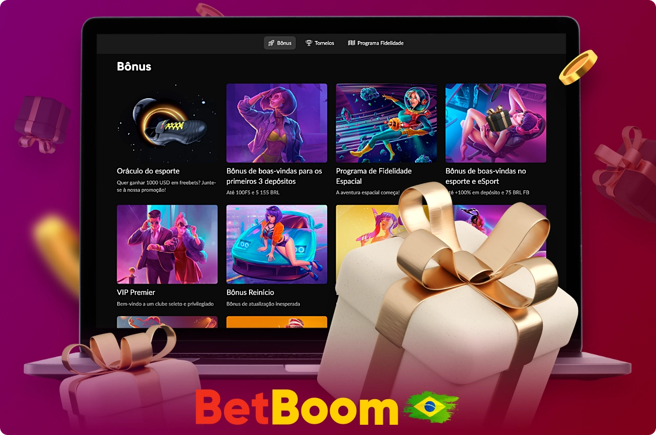 O Betboom oferece aos seus usuários brasileiros vários bônus e promoções