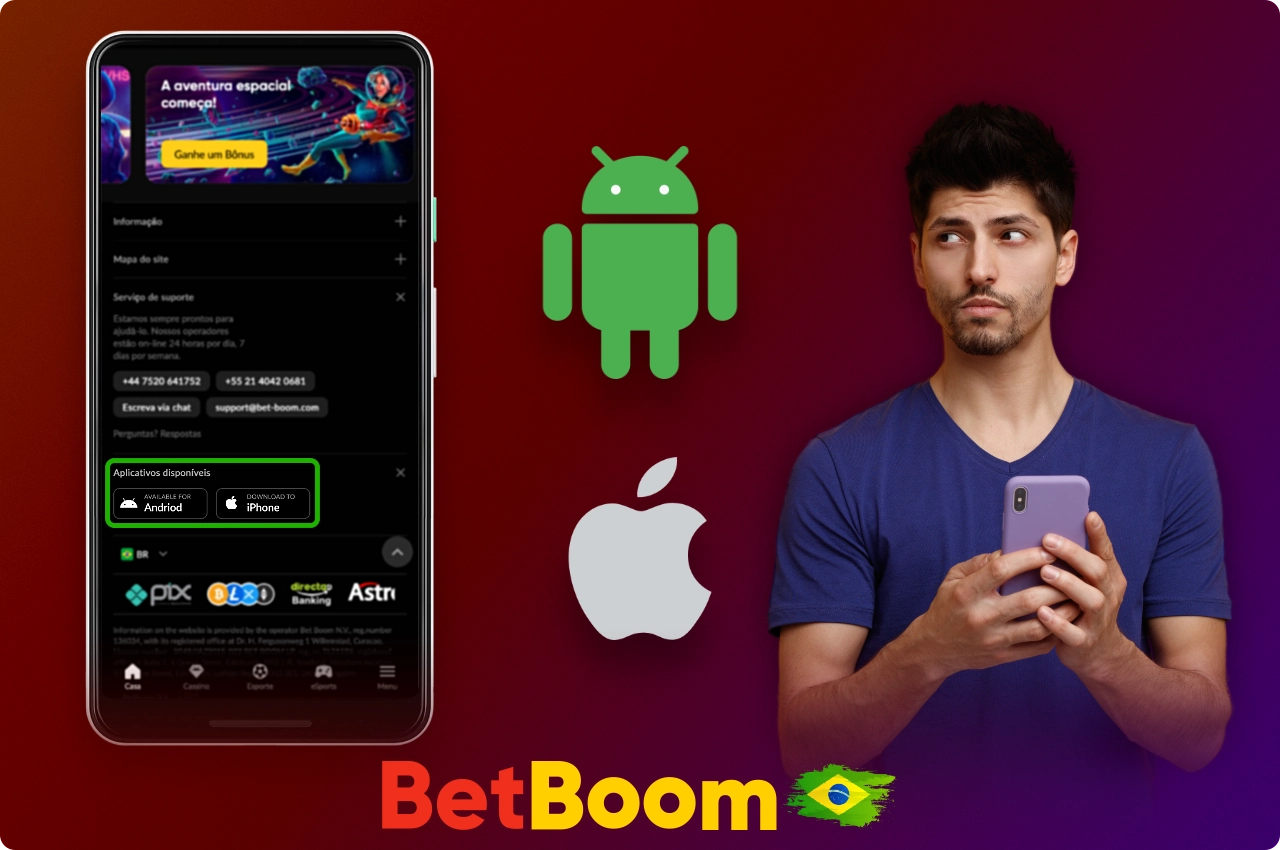 O aplicativo móvel proprietário do Betboom permite que você jogue no Aviator em dispositivos Android e iOS