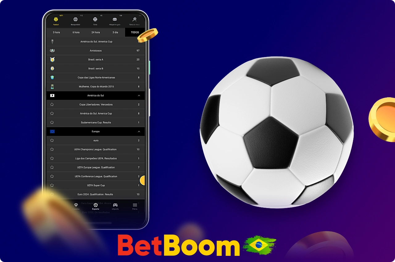 Os usuários do Betboom do Brasil têm acesso a apostas em futebol, incluindo torneios populares