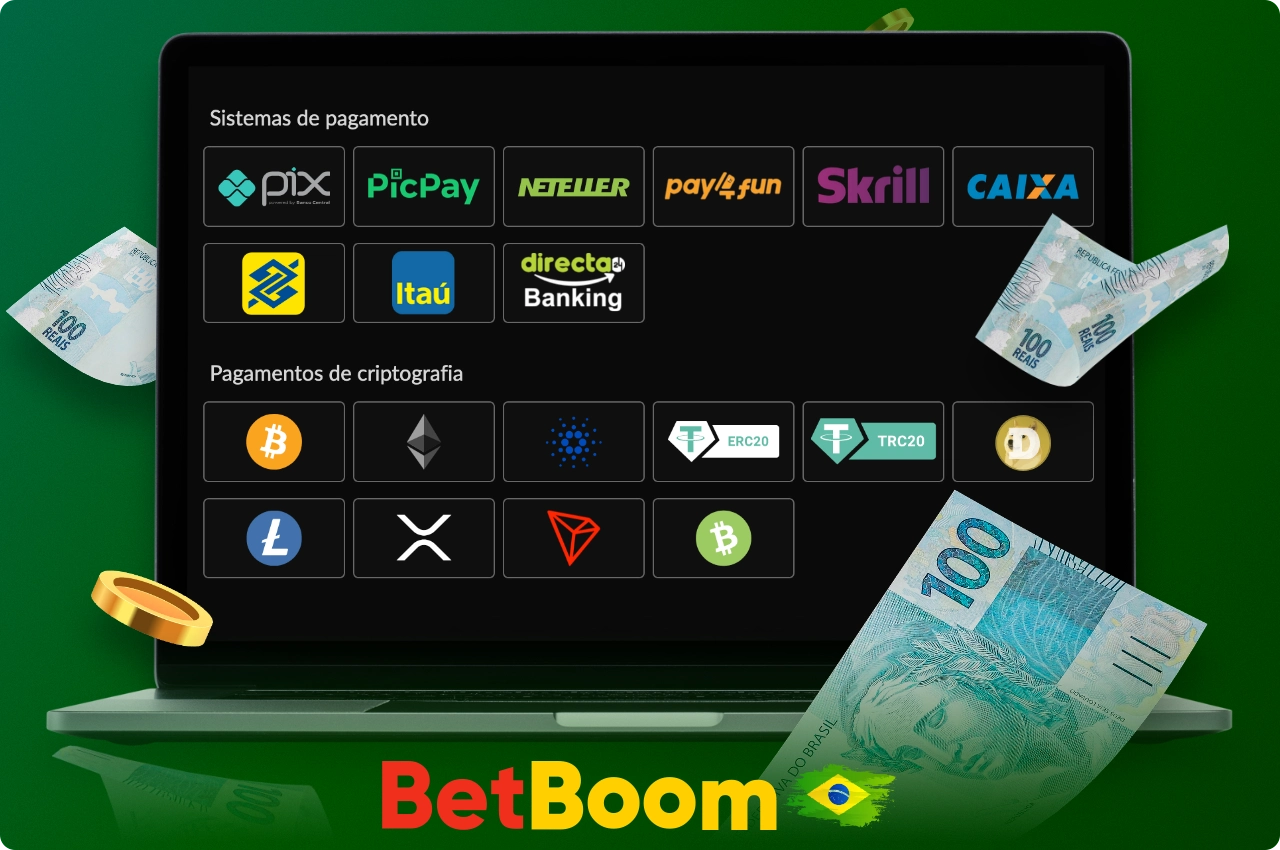 Para a conveniência dos usuários do Brasil, várias opções de pagamento estão disponíveis na BetBoom