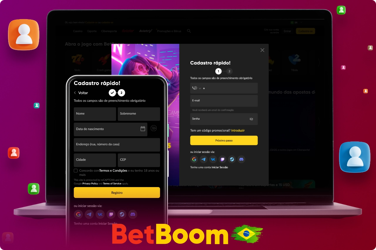 O registro no Betboom dá ao usuário brasileiro acesso total a todos os recursos e funcionalidades da plataforma
