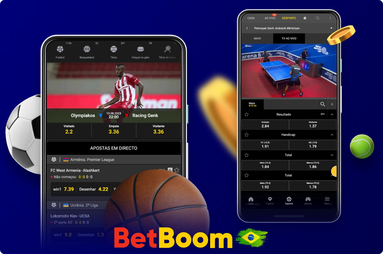 O aplicativo BetBoom oferece uma ampla variedade de linhas de apostas esportivas e ciberesportivas