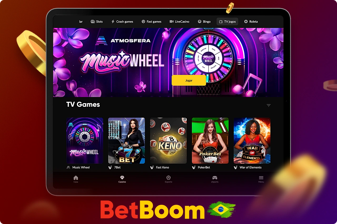 Os jogos de TV no Betboom Casino são particularmente populares entre os usuários do Brasil