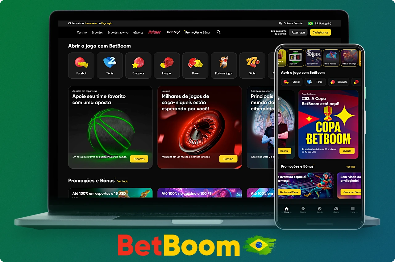 Os usuários brasileiros podem fazer login em sua conta BetBoom no site oficial ou por meio do aplicativo da marca